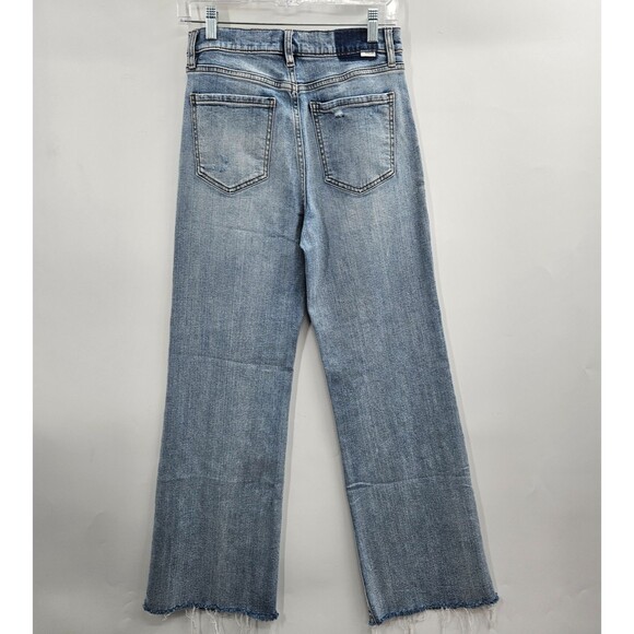 Daze Women’s Far Out High Rise Wide Leg Jeans Size 28 Light Wash Retro Flare - Picture 3 of 10